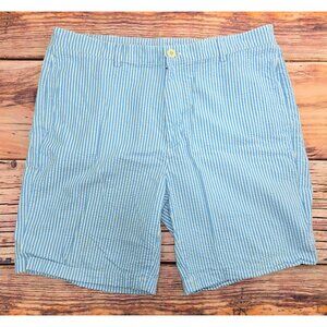 Vineyard Vines Mens Blue Striped Lightweight Seersucker Club Shorts 38